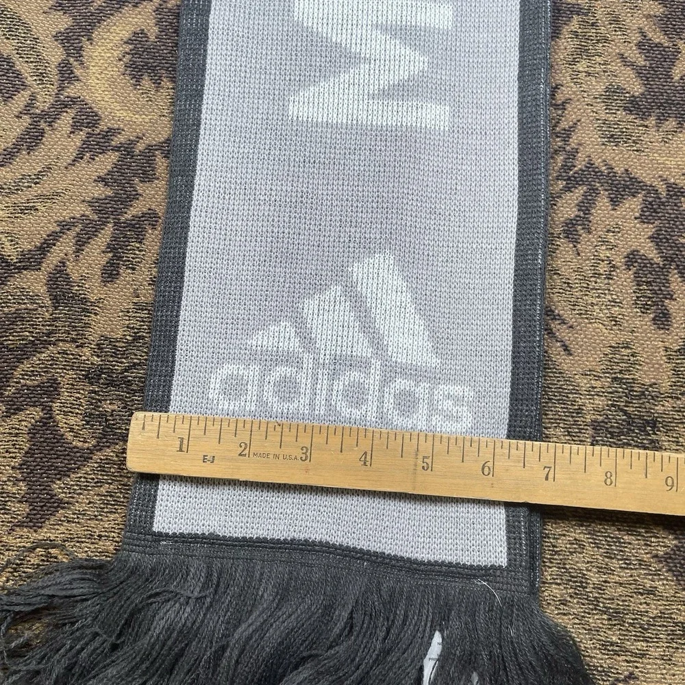 Adidas Manchester United Gray Two Tone 3 Stripes Soccer Scarf New